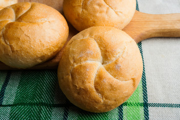 Fresh rolls on table