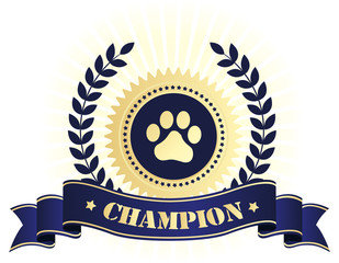 Champion seal with dog paw print