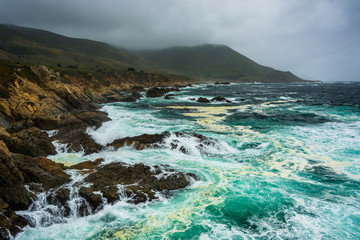 View of the rocky Pacific Coast, at Garrapata State Park, Califo