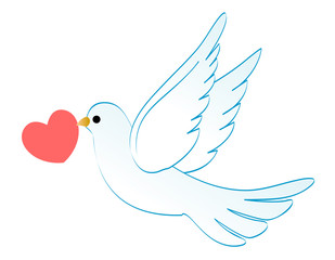 Dove with heart