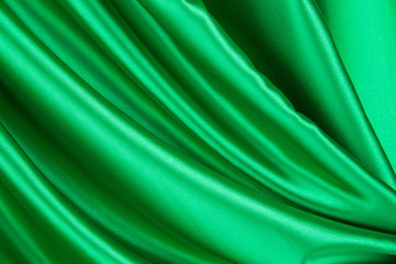 Green silk drapery.
