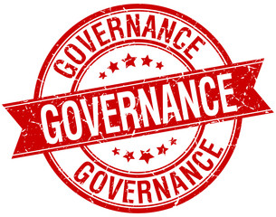 governance grunge retro red isolated ribbon stamp