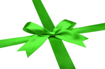 Green ribbons with bow
