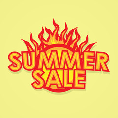 Sign sale offer with fire.