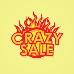 Sign sale offer with fire.