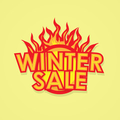 Sign sale offer with fire.