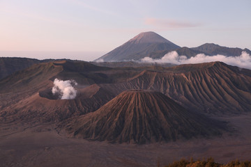 Sunrise over the Tengger Caldera in East Java, Indonesia.