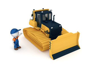 Obraz na płótnie Canvas Yellow bulldozer.
