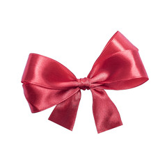 Red satin gift bow.