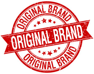 original brand grunge retro red isolated ribbon stamp