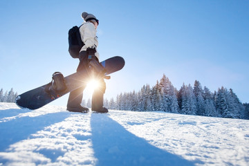 Snowboarding in winter