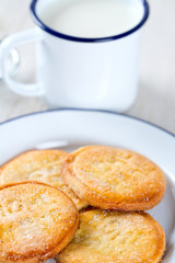 fresh home made cookies and milk