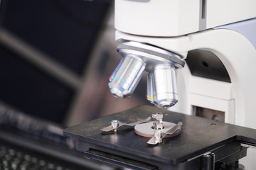 Image of the professional medical laboratory microscope.