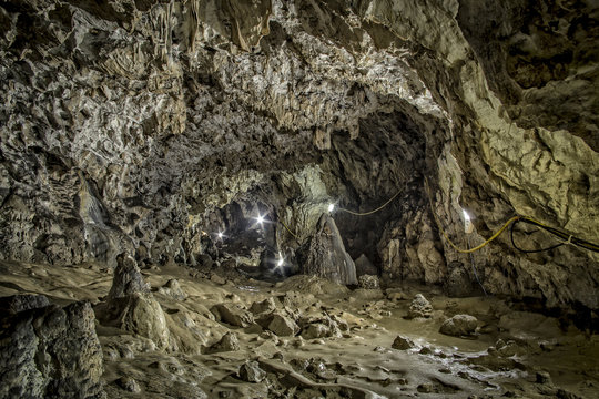 Interior of Polovragi cave, Romania