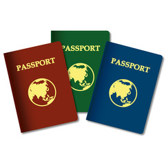 Vector Passports with world map