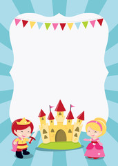 Fototapeta premium Princesses Prince Knight copy space