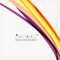 Purple and orange color lines on white