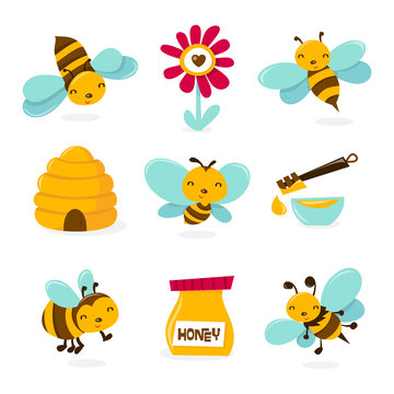 Cute Honey Bee Icons