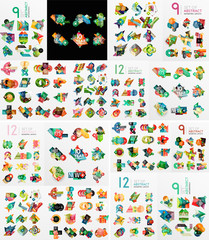 Super mega set of abstract geometric paper graphic layouts
