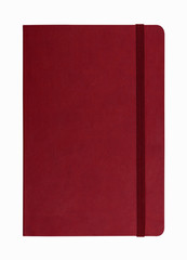 brown leather notebook isolated on white background