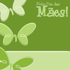 Hand Drawn Portuguese Happy Mother's Day card in vector format.