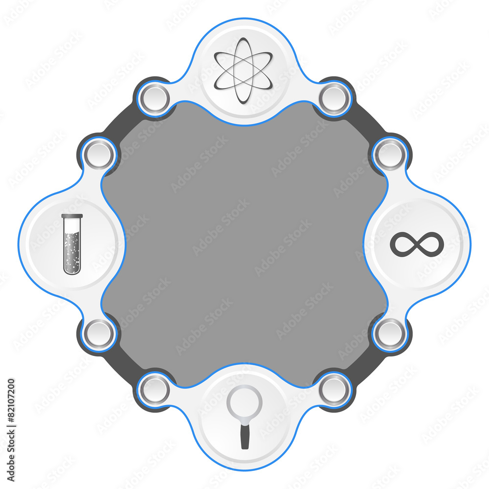 Poster circular frame for your text and science symbols