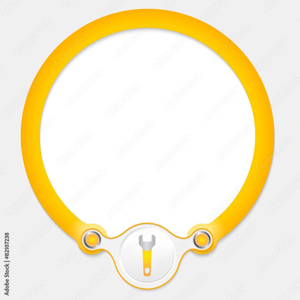 Poster yellow circular frame for your text and spanner