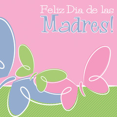 Fototapeta na wymiar Hand Drawn Spanish Happy Mother's Day card in vector format.