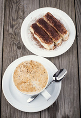 Coffee and cake as a background. Concept and idea