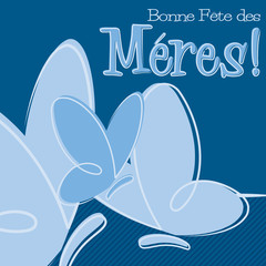 Hand Drawn French Happy Mother's Day card in vector format.