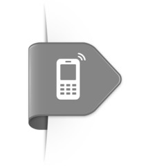 Mobile phone - Grauer Sticker Pfeil mit Schatten