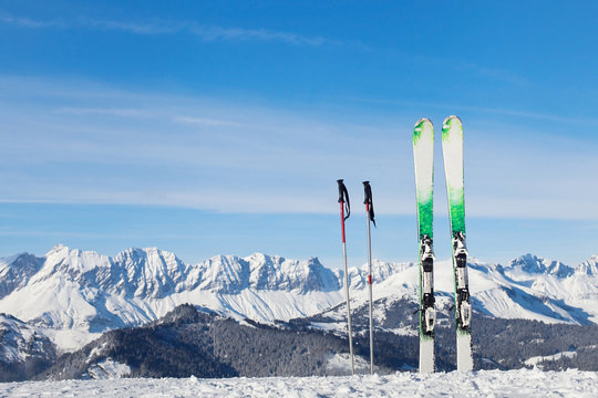 skiing in Alps, ready for winter vacations