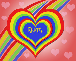 Rainbow love heart for mom