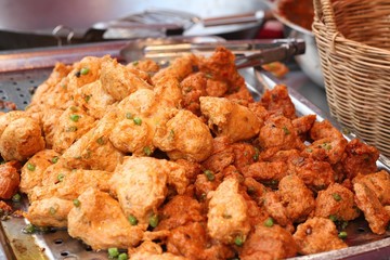 Fried fish patty in the market