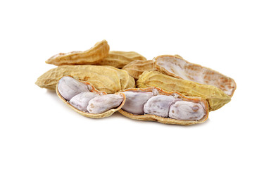 boiled peanuts isolated on white background