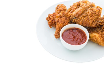 fried chicken is isolated