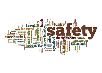 Safety word cloud with white background