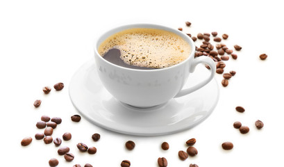 Obraz na płótnie Canvas Cup of coffee isolated on white
