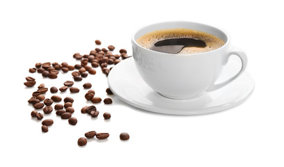Cup of coffee isolated on white