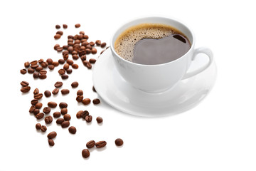 Cup of coffee isolated on white