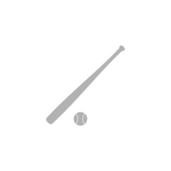 Simple icons bat and ball for baseball.