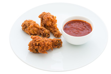 fried chicken is isolated