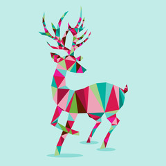 Modern Geometric Triangle Reindeer