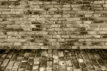 grunge background and red brick wall texture
