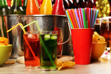 Prepared table with drink for party