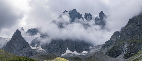 High mountain peak. Natural landscape