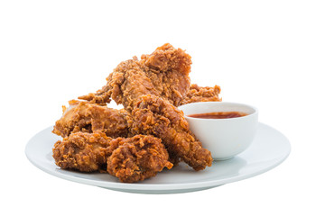 fried chicken is isolated