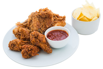 fried chicken is isolated