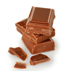 Sweet chocolate isolated on white