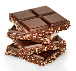 Sweet chocolate isolated on white